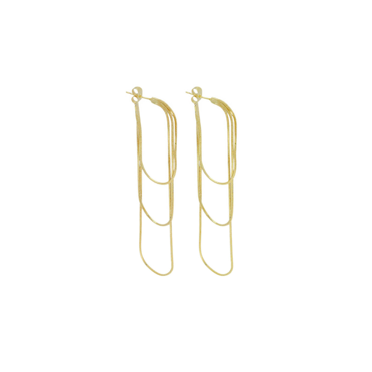 Thin box chain Long dangle Earrings, Sku#Y915