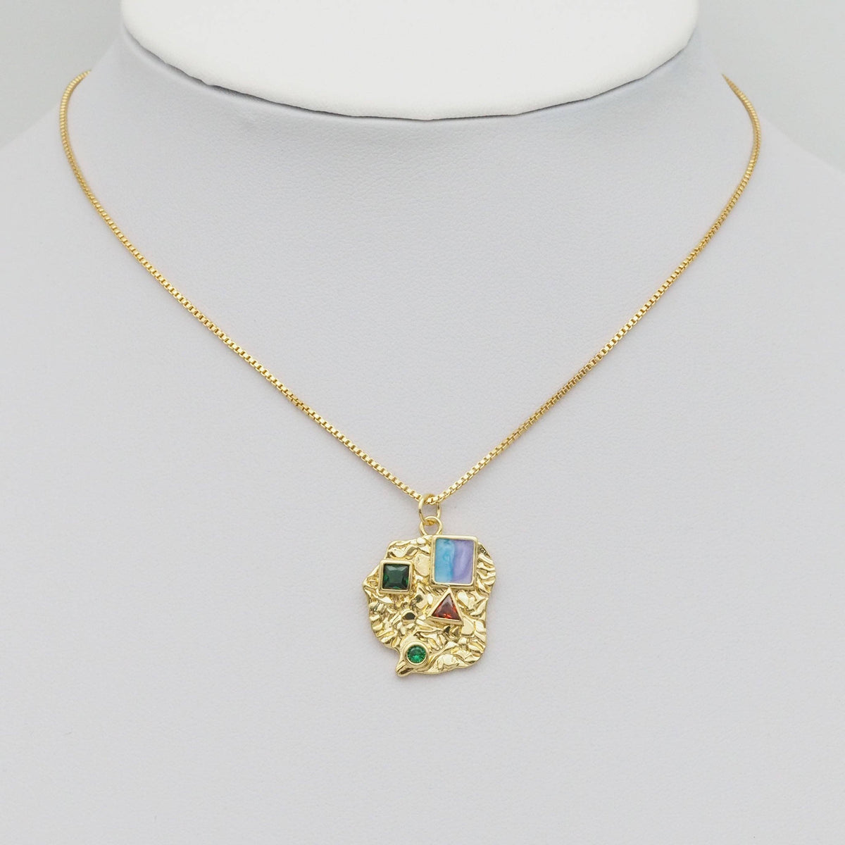 Gold Colorful CZ Bird Shape Charm, Sku#Y802