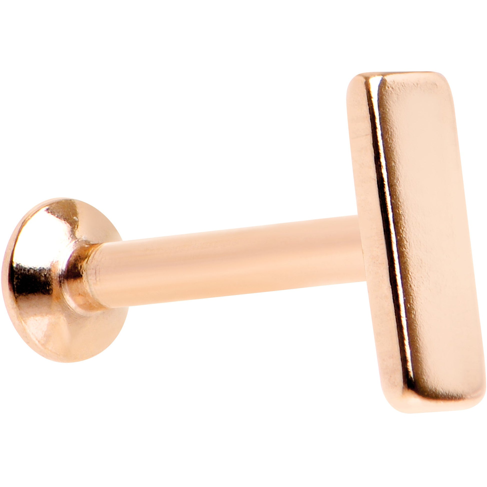 5/16 6mm  Rose Gold IP Rectangle Internal Thread Daith Cartilage Tragus BodyCandy