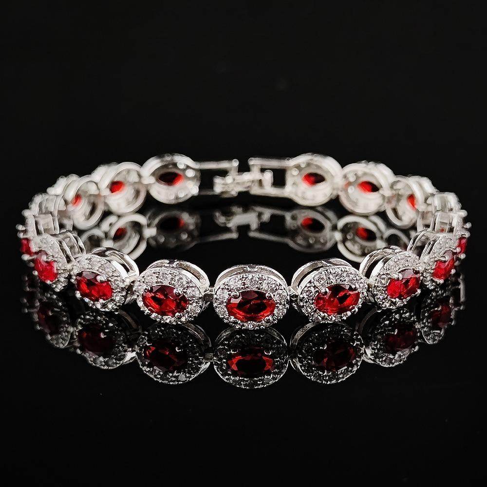 Colorful CZ Halo Tennis Chain Bracelet, Multicolor Gemstone Bridal Jewelry, Unique Pattern Gift for Her, Cubic Zirconia Bridesmaid Bracelet