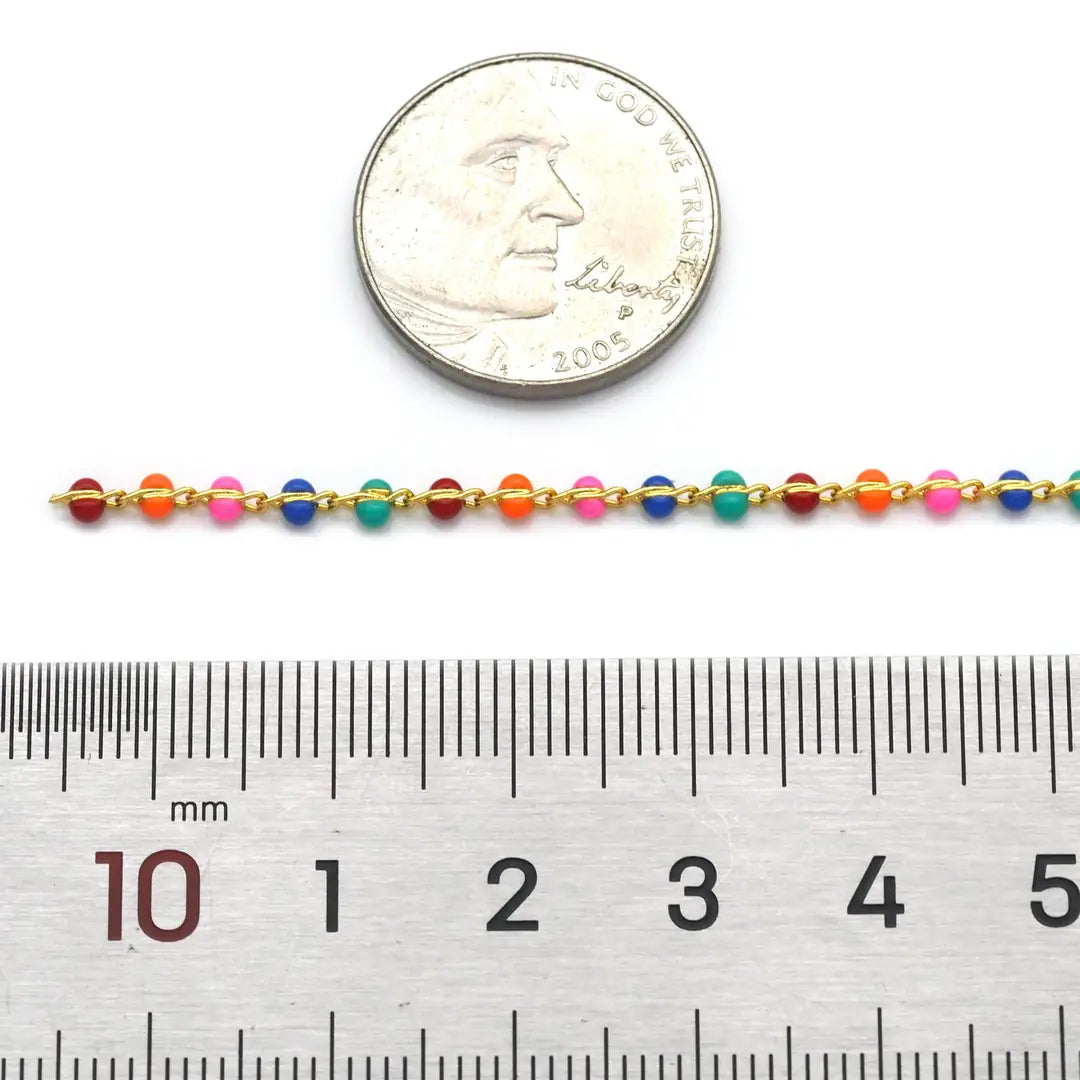 Dainty Colorful Gemstone Chain/Necklace,sku#HX02