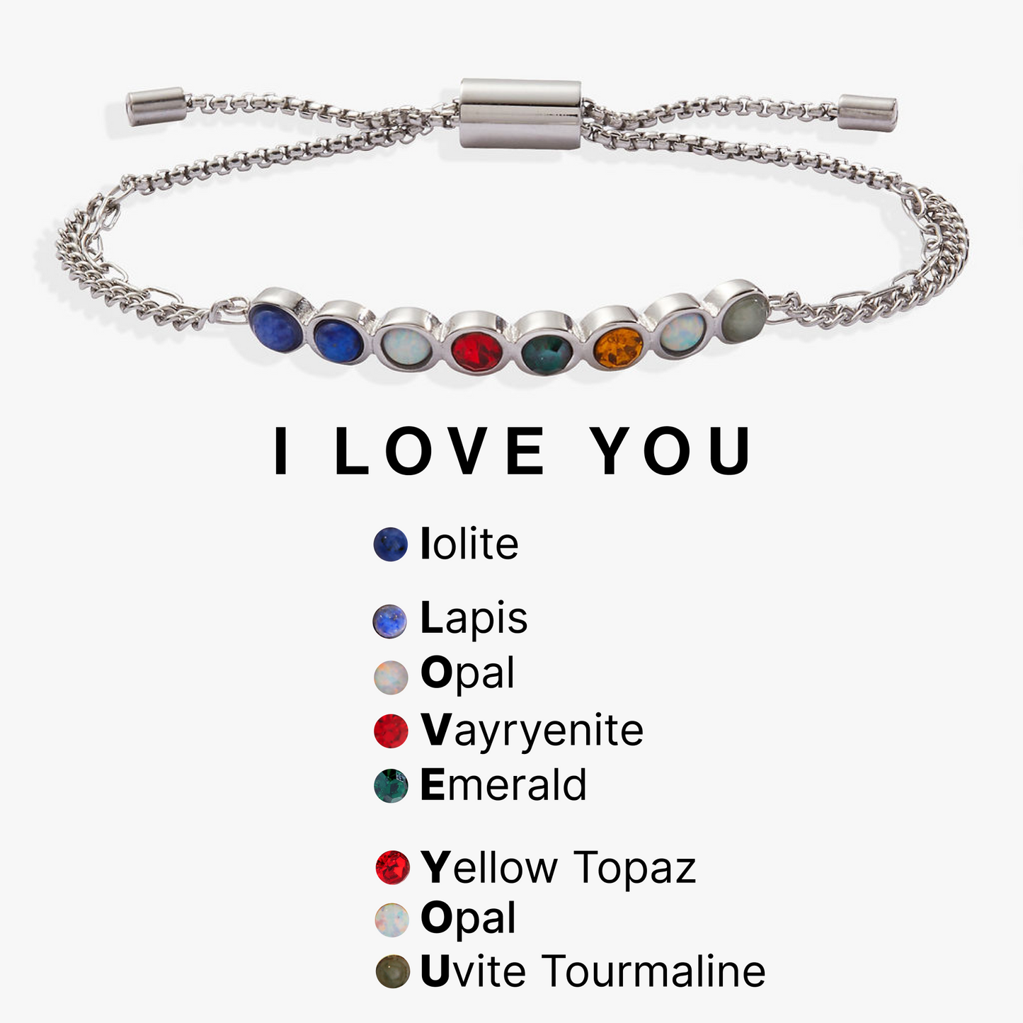 'I Love You' Hidden Message Acrostic Bolo Bracelet ALEX AND ANI
