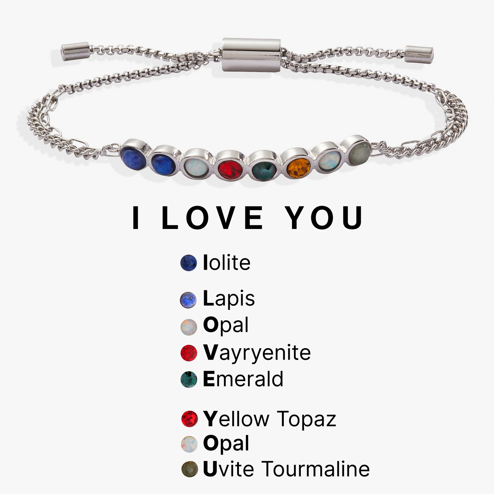 'I Love You' Hidden Message Acrostic Bolo Bracelet ALEX AND ANI
