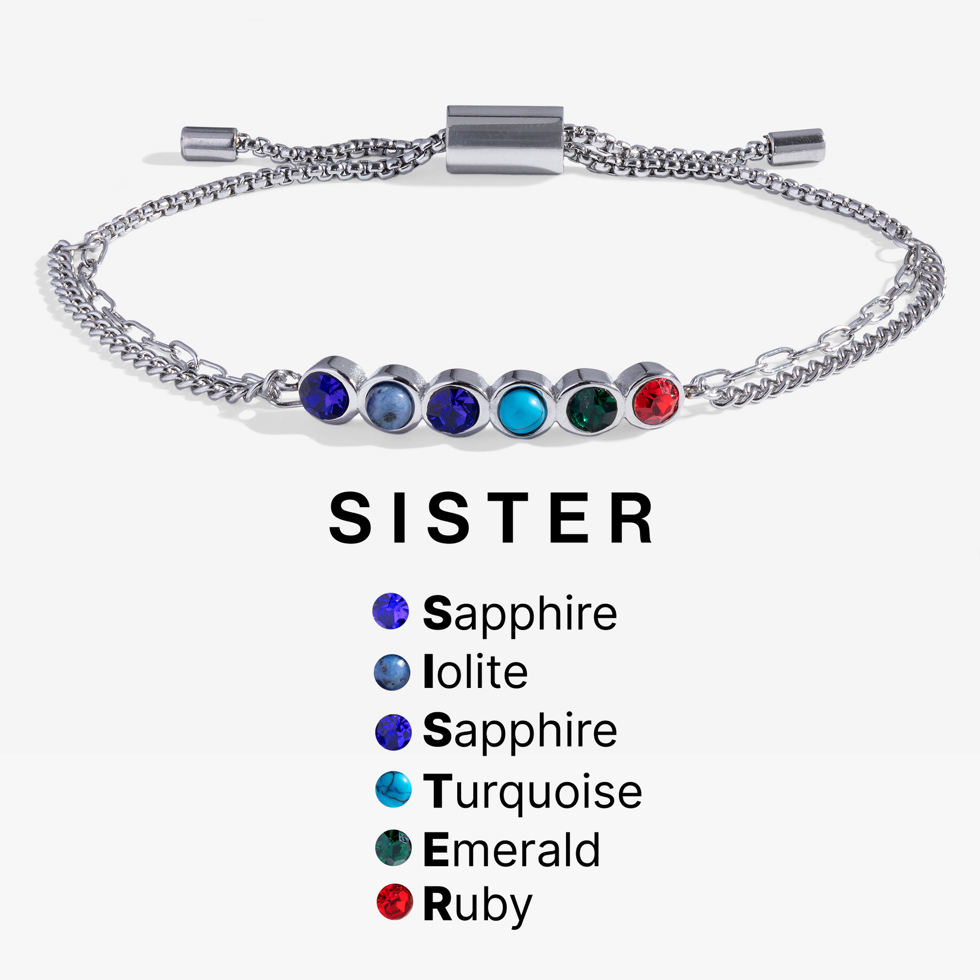 Sister Hidden Message Acrostic Bolo Bracelet ALEX AND ANI