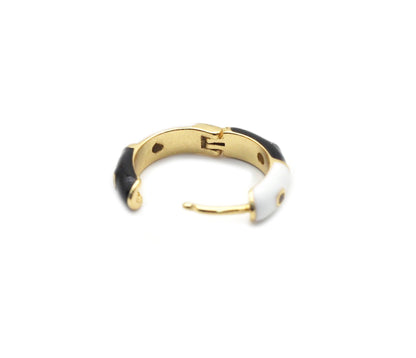 Pave Enamel Huggie Hoop Every day earrings,sku#Y764