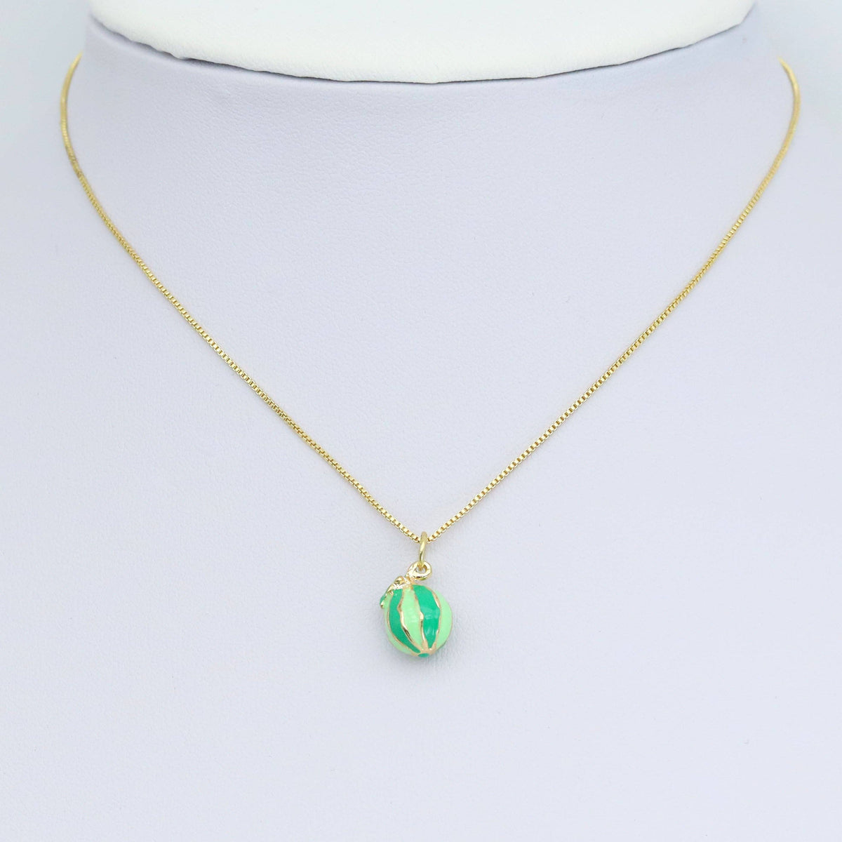 Enamel Gold Melon Shape Charm Pendant, Sku#Y1010