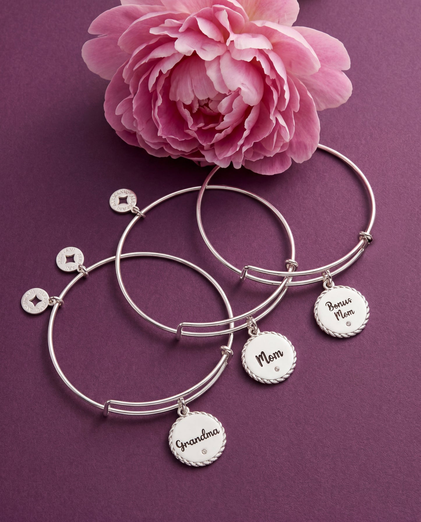 Mom 'Bonded By Love, Connected For Life' Charm Bangle ALEX AND ANI