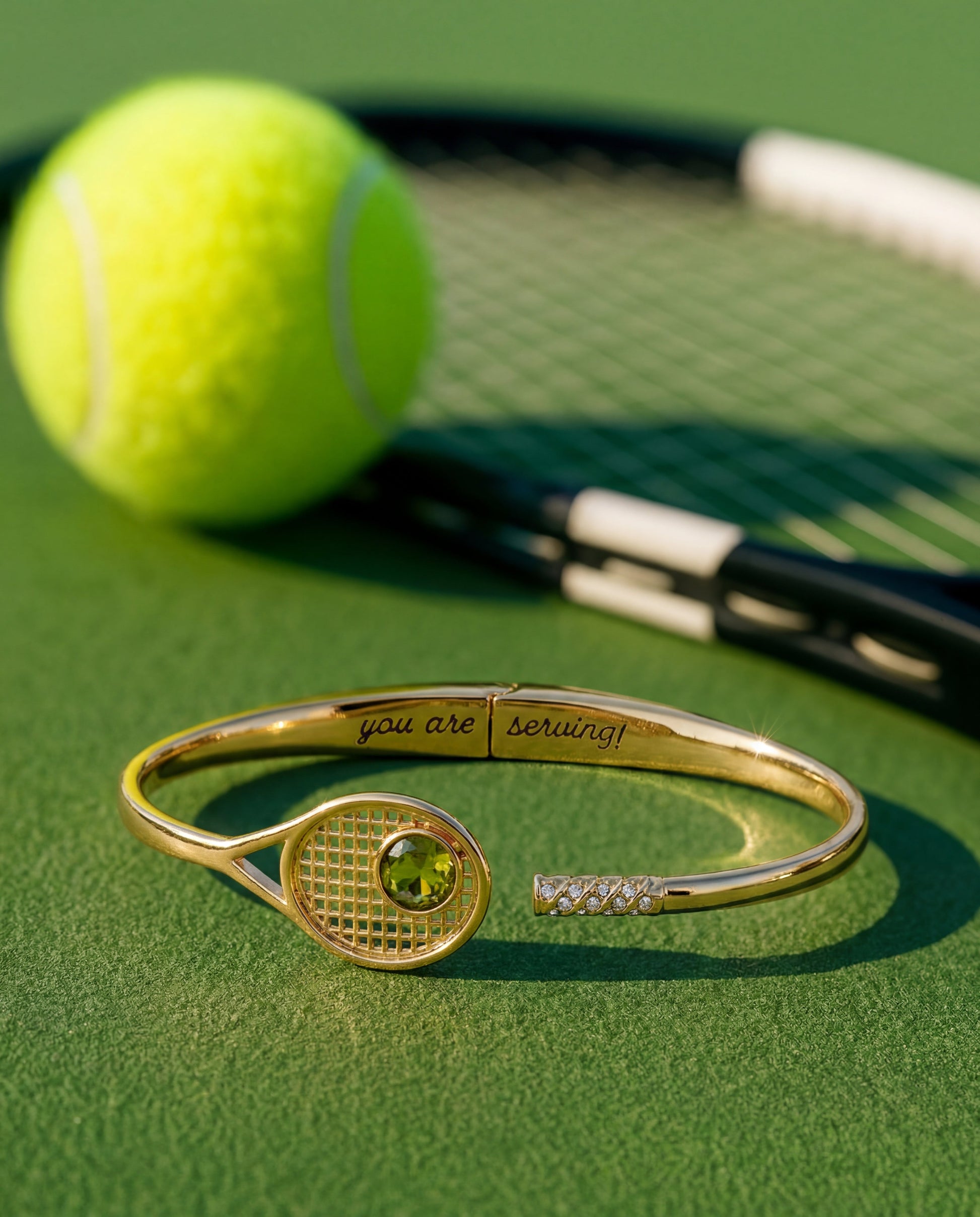 Tennis Racket 'You Are Serving' Hinge Cuff Bracelet ALEX AND ANI