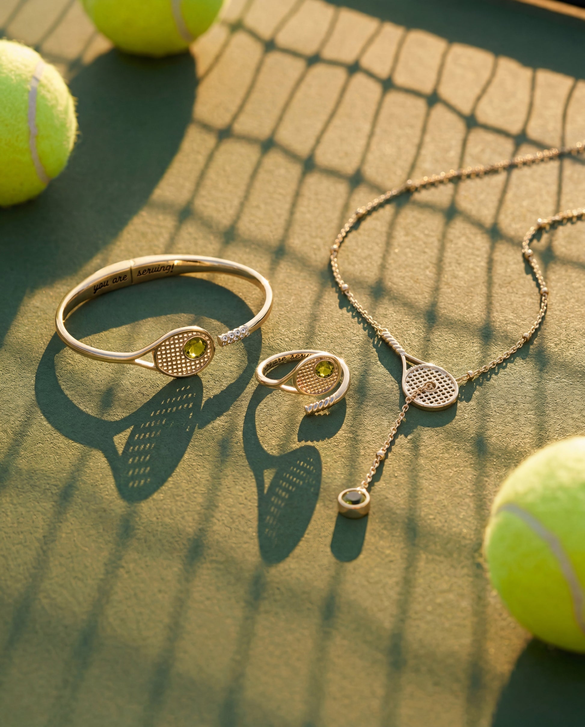Tennis Racket 'You Are Serving' Hinge Cuff Bracelet ALEX AND ANI
