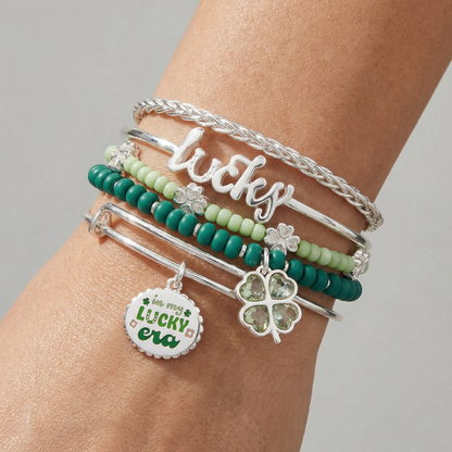 Lucky Four-Leaf Clover Bangle Set of 5 ALEX AND ANI