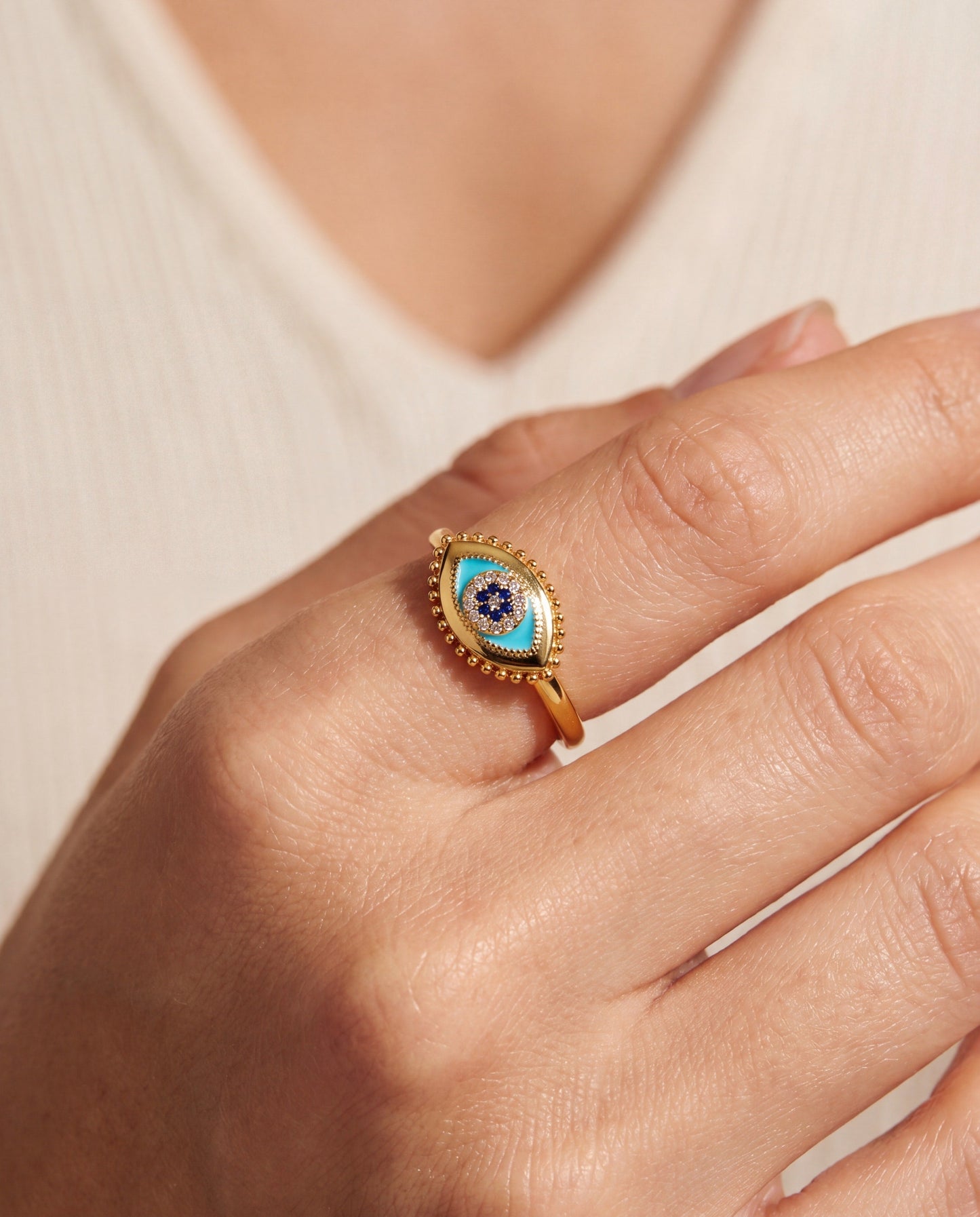 Healing Stone Evil Eye Ring ALEX AND ANI