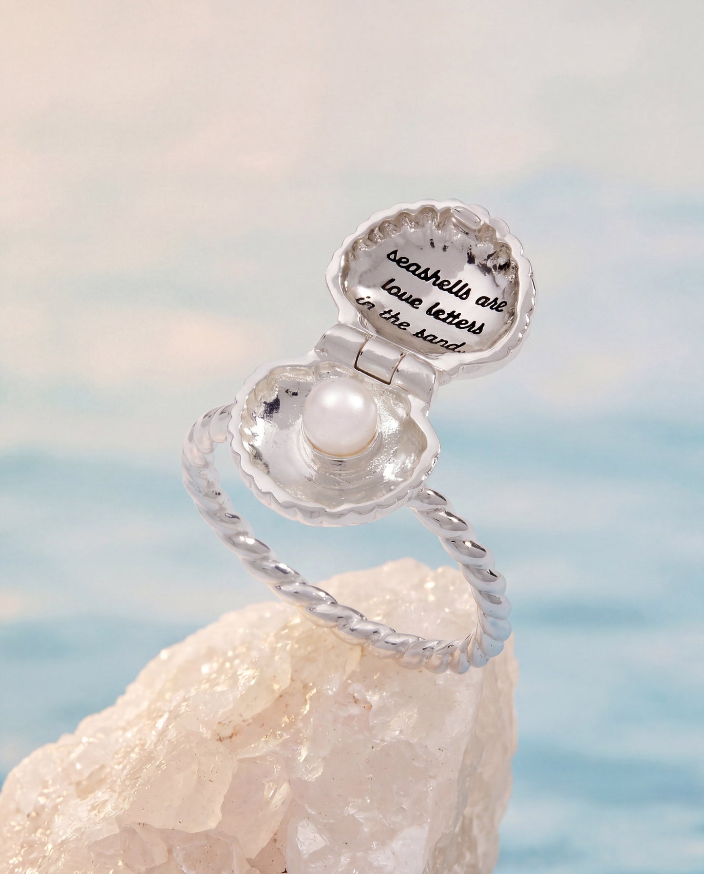 Salt + Sea 'Seashells Are Love Letters In The Sand' Locket Ring ALEX AND ANI