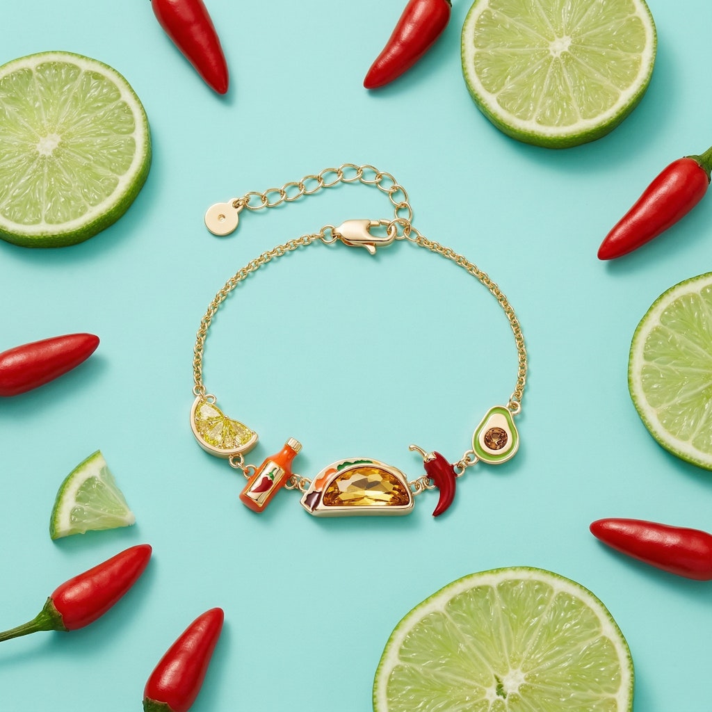 Taco Inline Charm Bracelet ALEX AND ANI