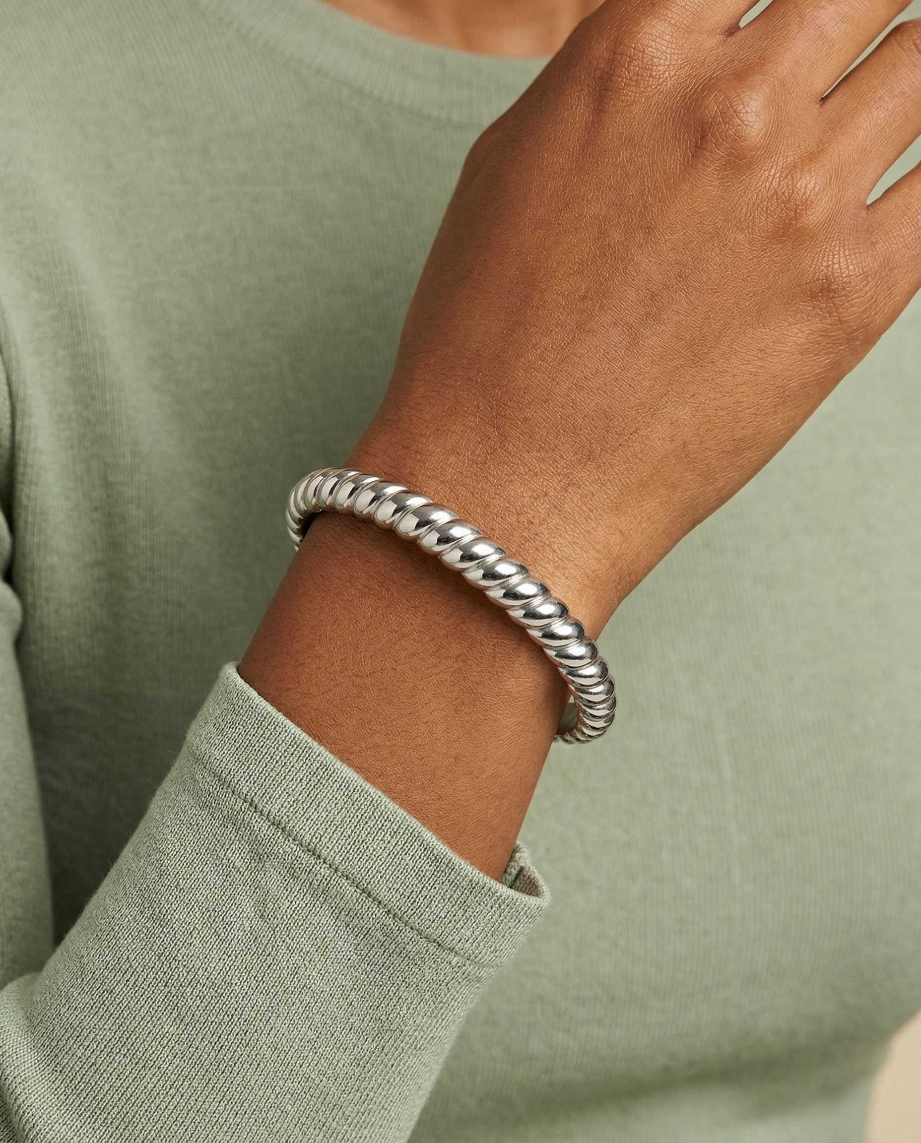 Stainless Steel Rope Textured Bangle ALEX AND ANI
