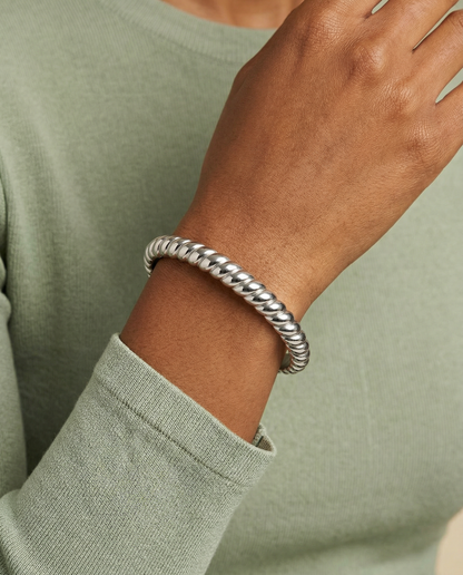 Stainless Steel Rope Textured Bangle ALEX AND ANI