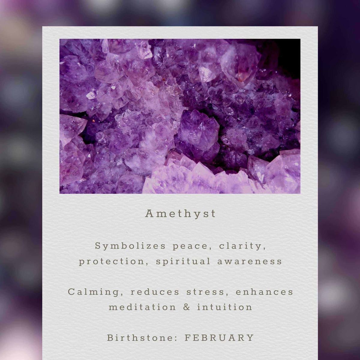 Amethyst adjustable stacking bracelet with gemstone detail