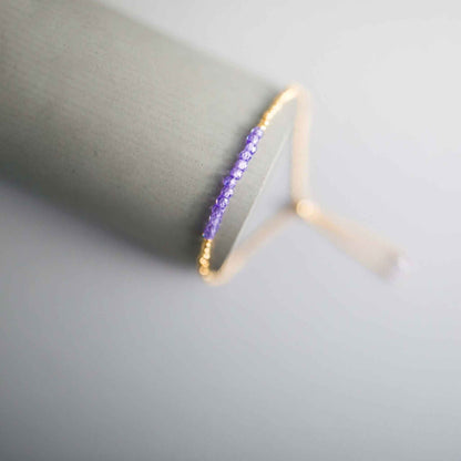 Amethyst adjustable stacking bracelet with gemstone detail