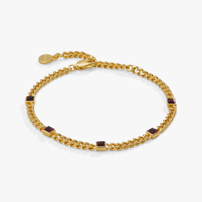 February Birthstone Amethyst Curb Chain Bracelet ALEX AND ANI