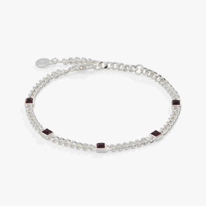February Birthstone Amethyst Curb Chain Bracelet ALEX AND ANI