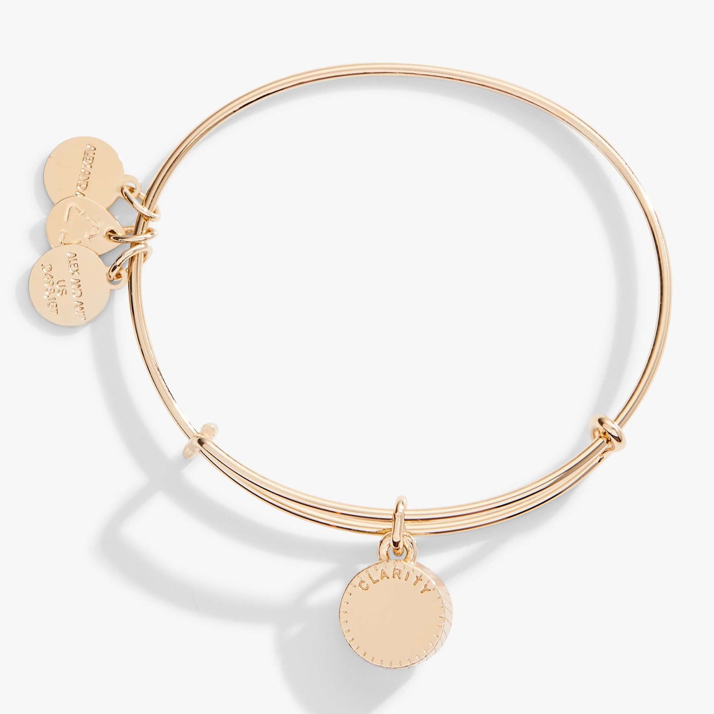 April Clear Crystal Birthstone Charm Bangle ALEX AND ANI