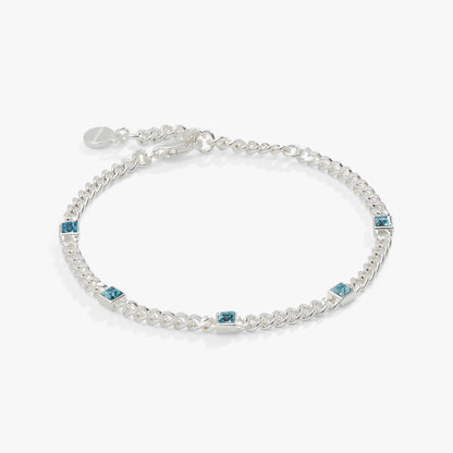 March Birthstone Aquamarine Curb Chain Bracelet ALEX AND ANI
