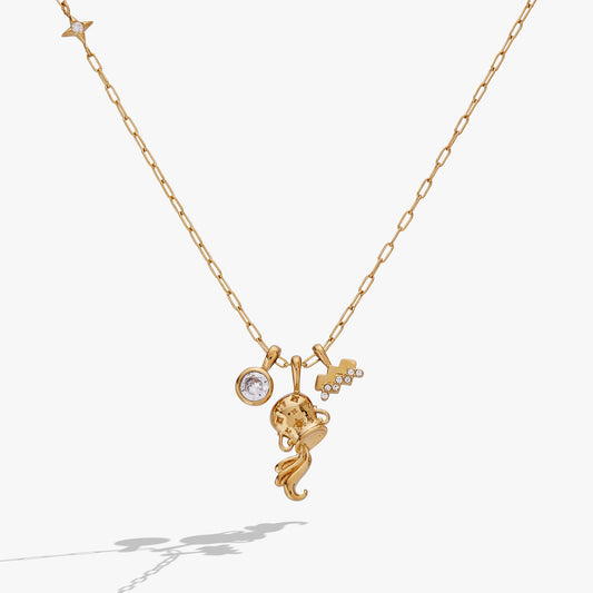Aquarius Zodiac Charm Cluster Necklace ALEX AND ANI