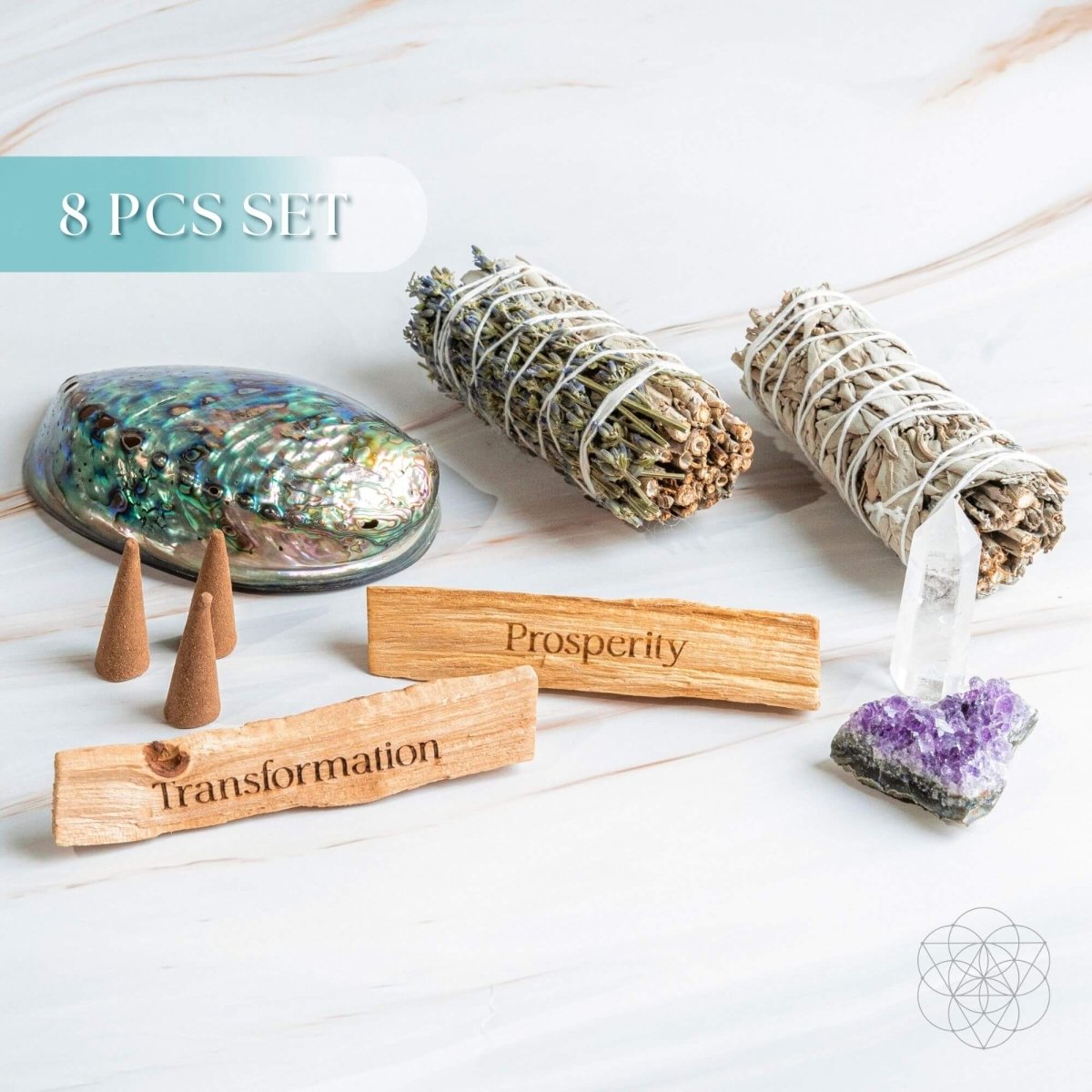 Attract Abundance - Premium Manifestation Smudge Kit (8 Pieces) Conscious Items