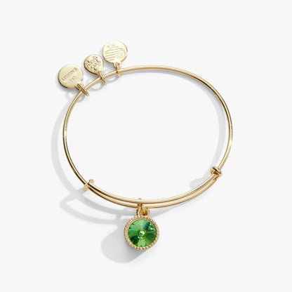 August Birthstone Charm Bangle, Peridot ALEX AND ANI