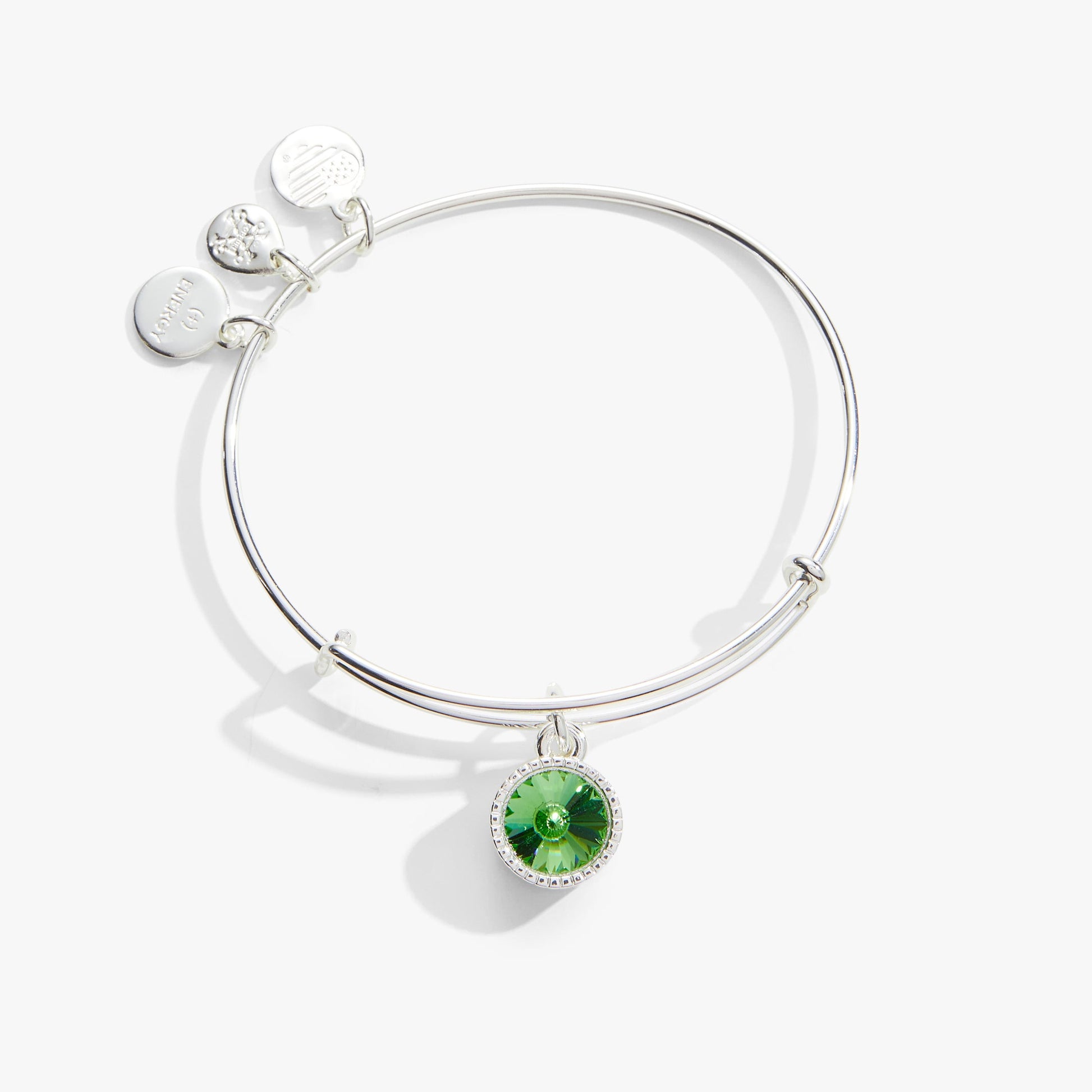August Birthstone Charm Bangle, Peridot ALEX AND ANI