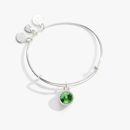 August Birthstone Charm Bangle, Peridot ALEX AND ANI