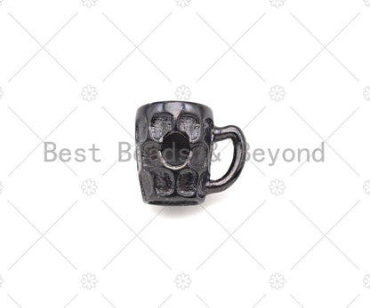 High Polished Coffee Cup Big Hole Spacer Beads, Gold/Silver/Rose Gold/Gunmetal Cup Spacer Beads, Men's Bracelet Charm, 11x9mm,Sku#Y425