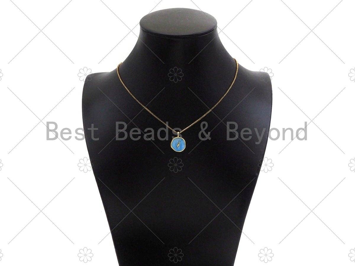 Gold Colorful Enamel Moon Star Heart On Round Coin SKU#Y465