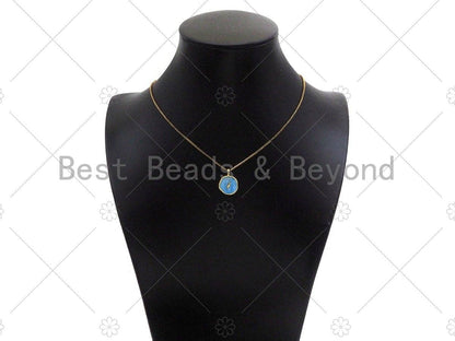 Gold Colorful Enamel Moon Star Heart On Round Coin SKU#Y465