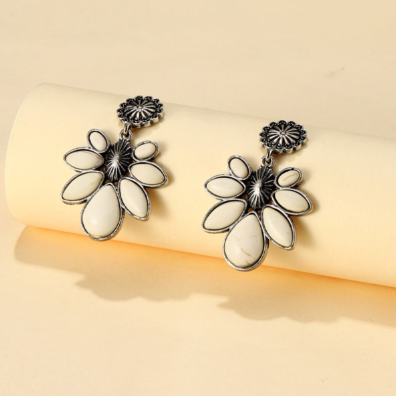 Turquoise Flower Earrings Bumpkin Ranchwear