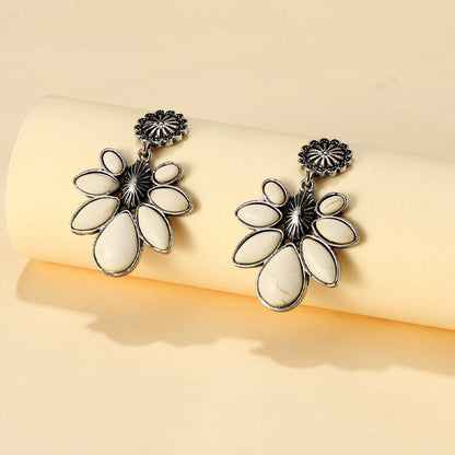 Turquoise Flower Earrings Bumpkin Ranchwear