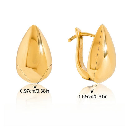 18K gold lightweight luxury and high-end style teardrop earrings