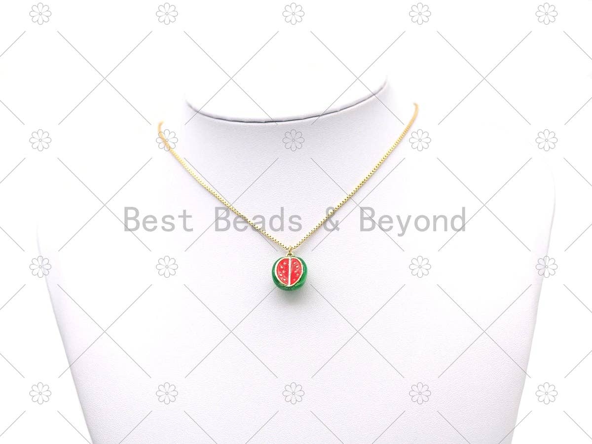 Enamel Watermelon Charm, Sku#Y569