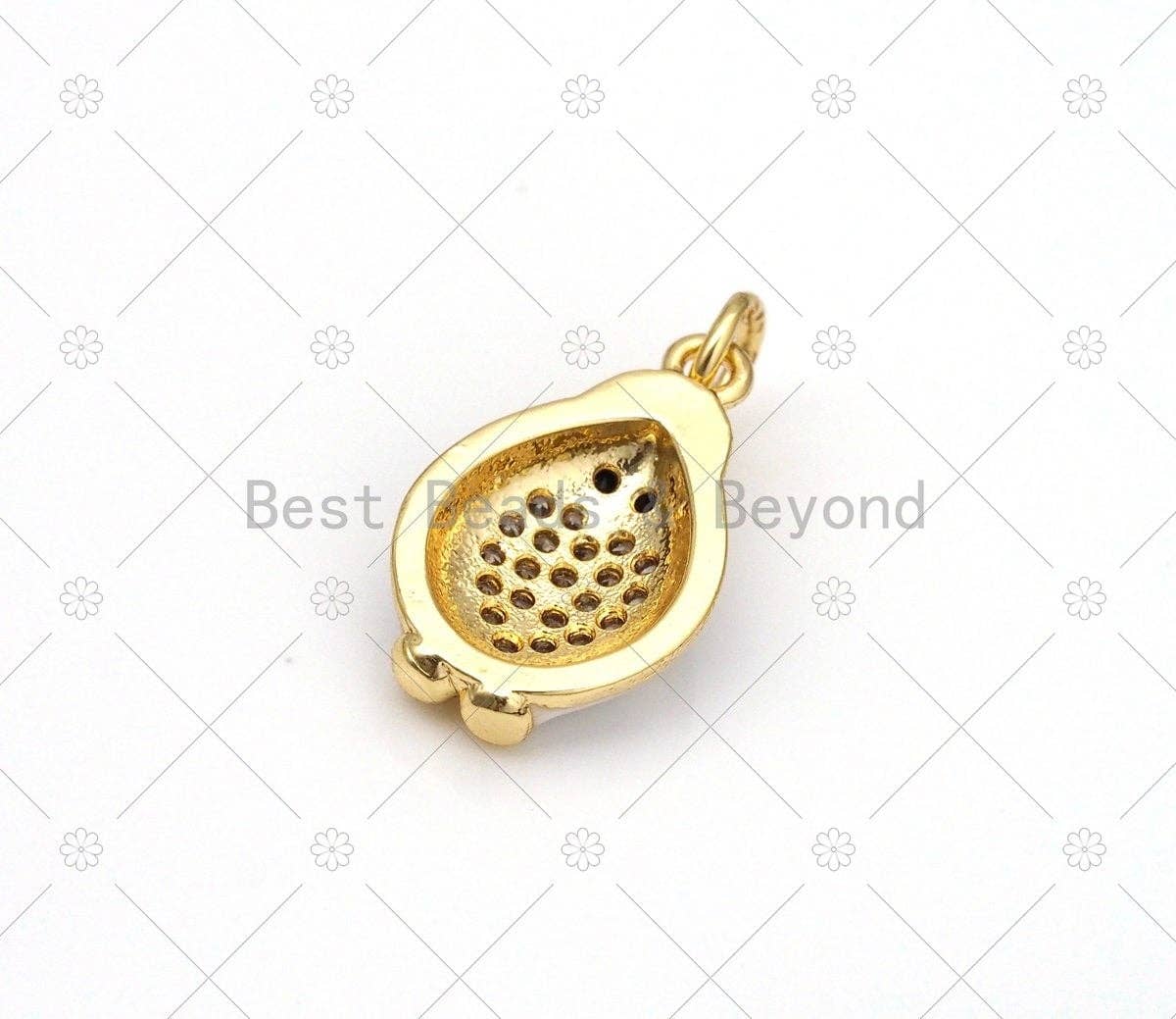 CZ Micropave Enamel Cute Owl Shape Pendant, 18K Gold Filled CZ Owl Charm, Necklace Bracelet Pendant, mm,Sku#Y524