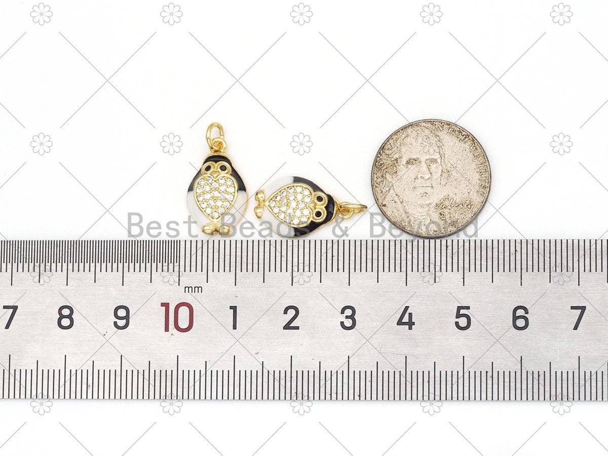 CZ Micropave Enamel Cute Owl Shape Pendant, 18K Gold Filled CZ Owl Charm, Necklace Bracelet Pendant, mm,Sku#Y524