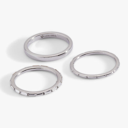 Baguette Stacking Ring Set of 3 ALEX AND ANI