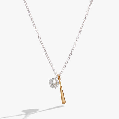Baseball Duo Charm Pendant Necklace ALEX AND ANI