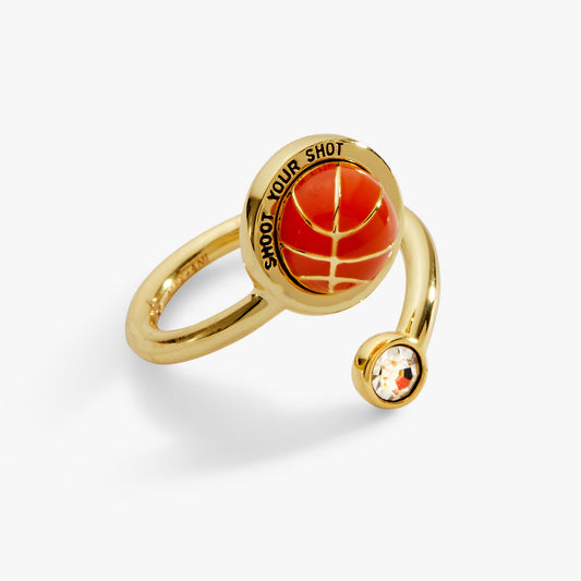 'Shoot Your Shot' Basketball Open Fidget Ring ALEX AND ANI