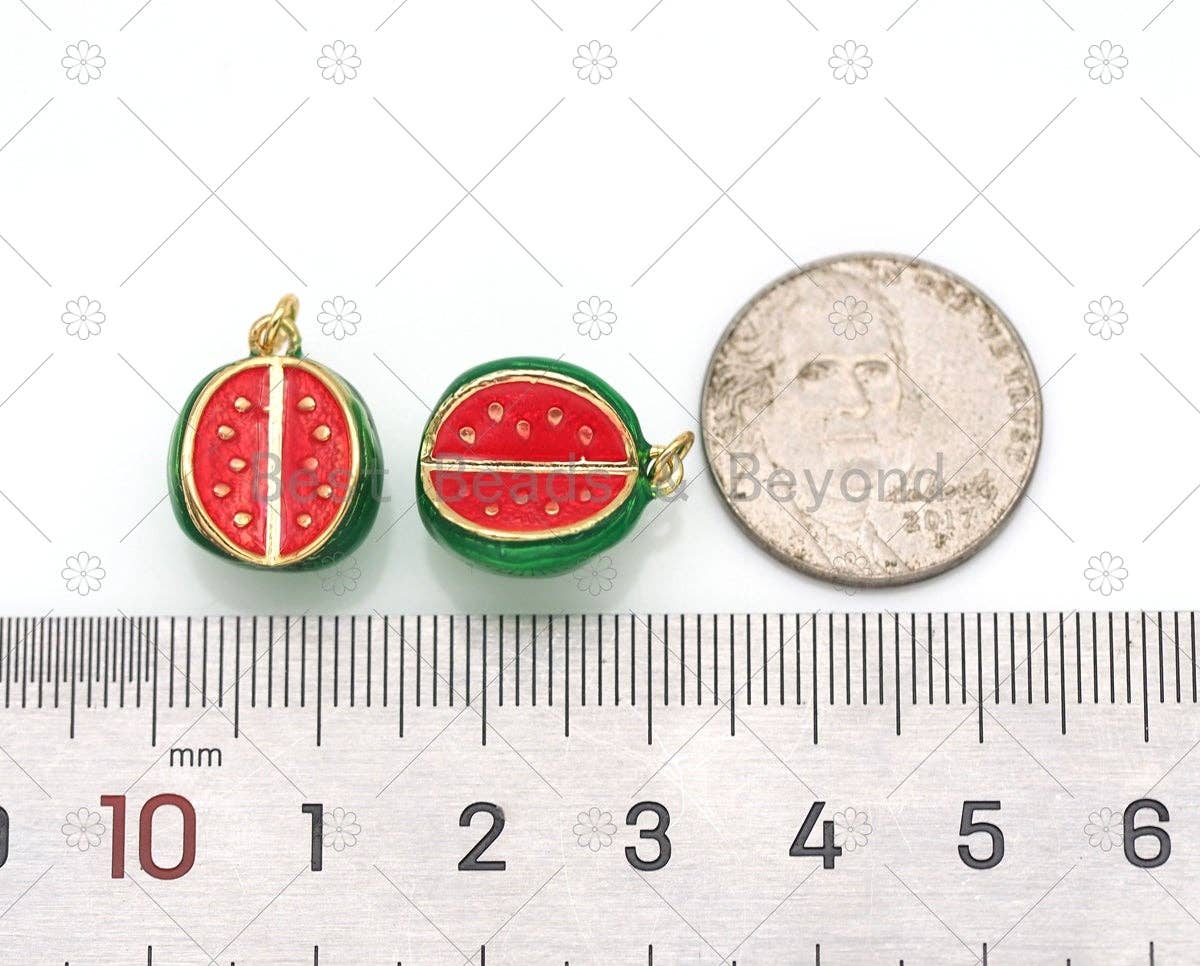 Enamel Watermelon Charm, Sku#Y569