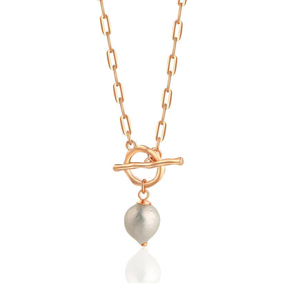Dainty Interlocking Ring Mother Of Pearl Heart Necklace For Women, Minimal European Cold Style Adjustable Collarbone Chain, Elegant Long Sweater Chain Fashion Jewelry