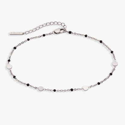 Black Enameled Chain Coin Station Anklet ALEX AND ANI