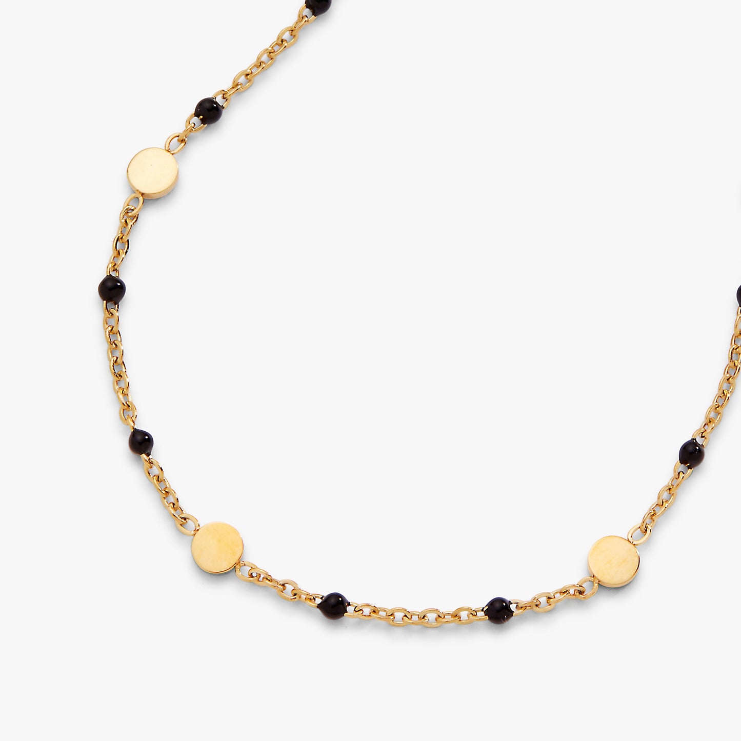 Black Enameled Chain Coin Station Anklet ALEX AND ANI