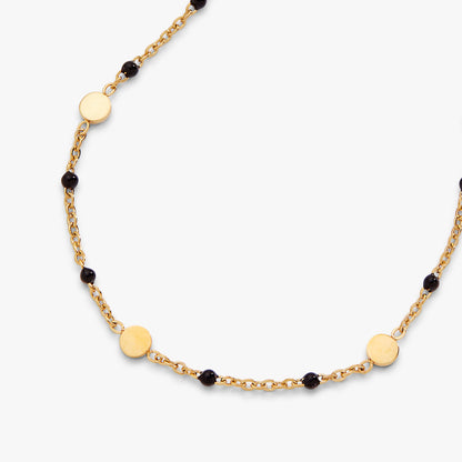Black Enameled Chain Coin Station Anklet ALEX AND ANI