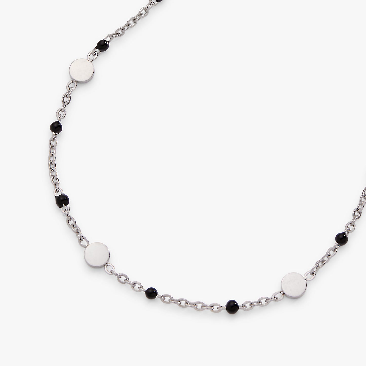Black Enameled Chain Coin Station Anklet ALEX AND ANI