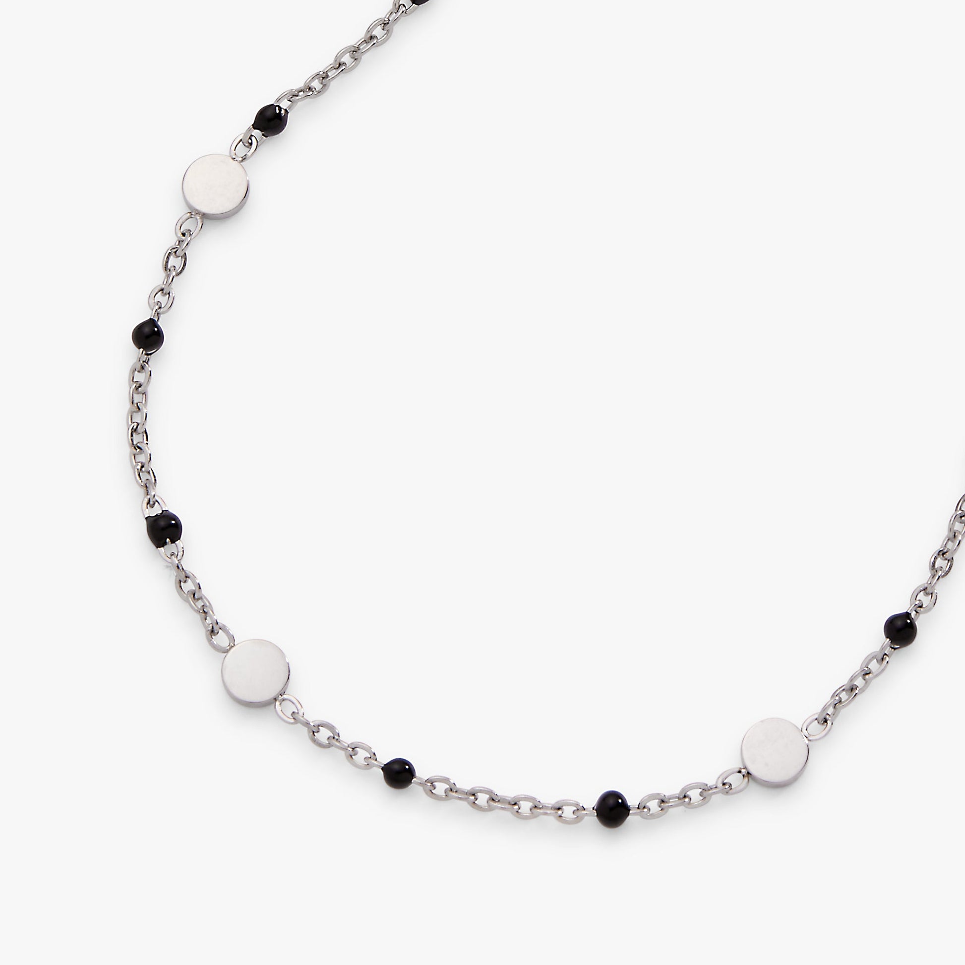Black Enameled Chain Coin Station Anklet ALEX AND ANI