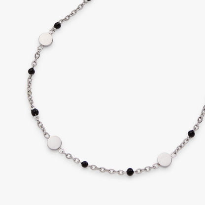 Black Enameled Chain Coin Station Anklet ALEX AND ANI